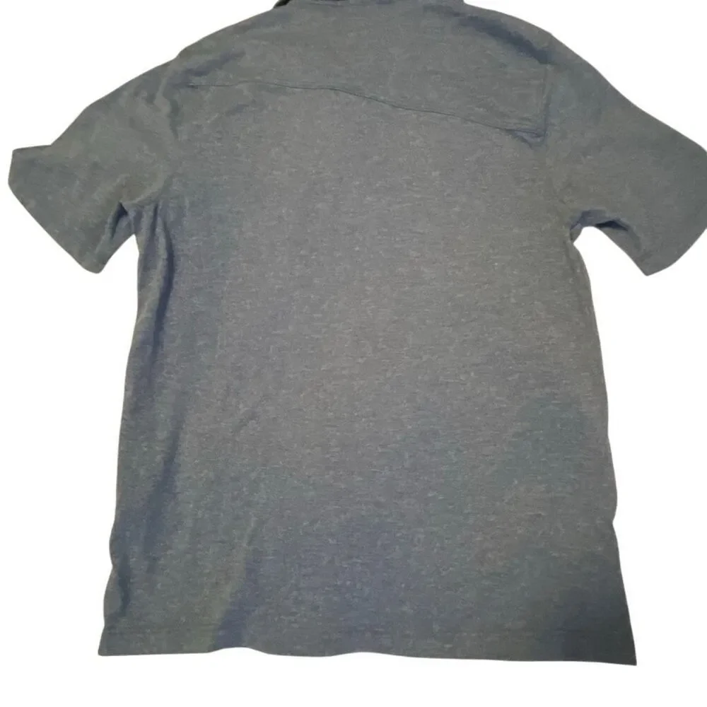 EUC! Volcom Boys Short Sleeve 3 Button Heathered Blue Polo Shirt Size M